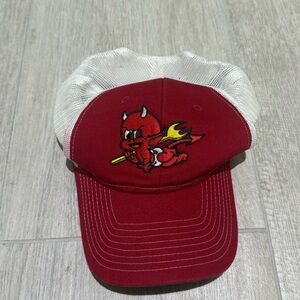 Torchys Tacos Red / white baby Devil Embroidered trucker Cap